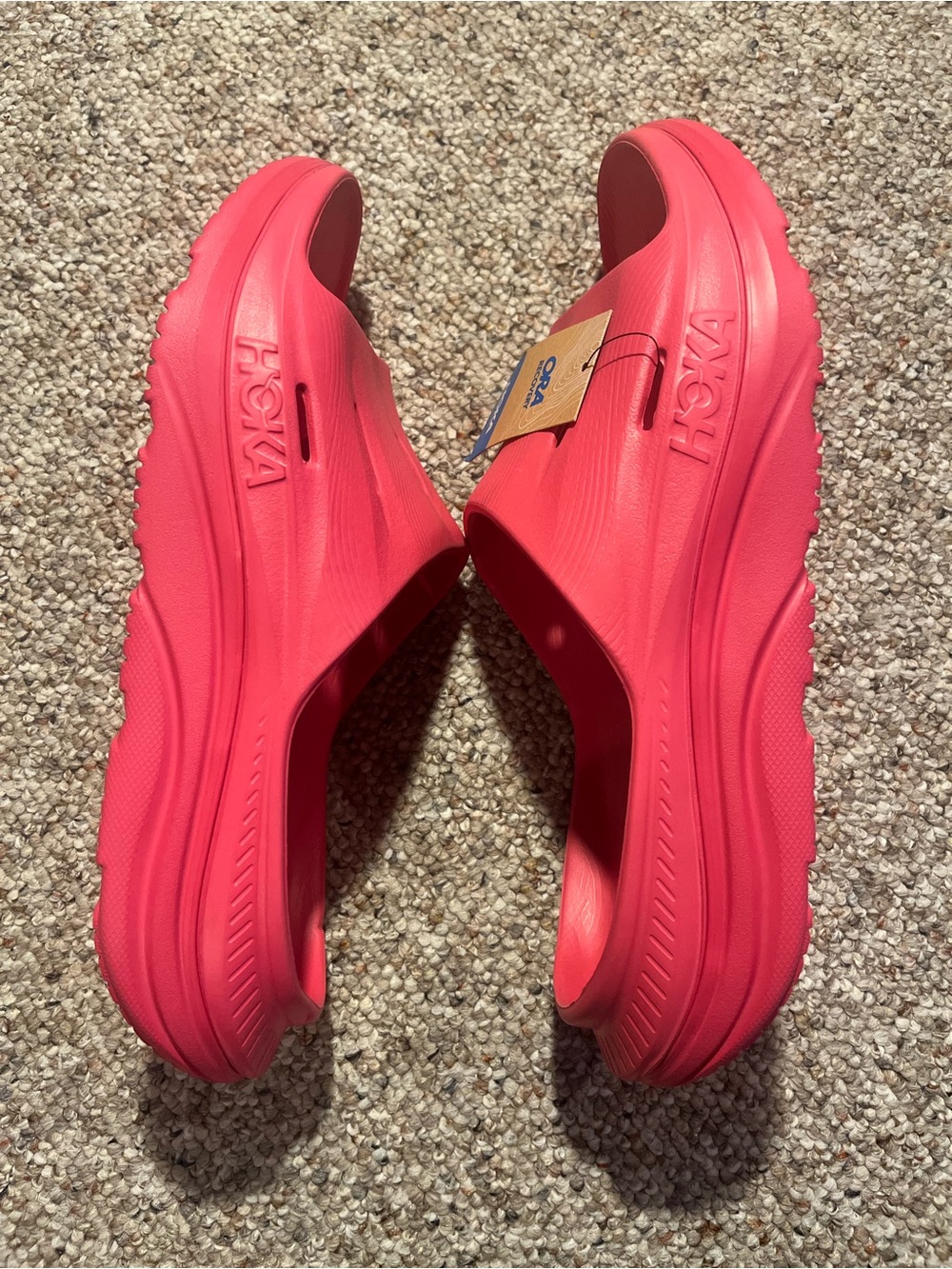 HOKA Pink Ora Recovery Slide Sandals in Raspberry NWT - Picture 6 of 7
